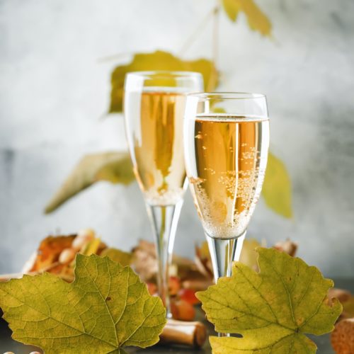 Champagne, brut or sparkling wine in glass